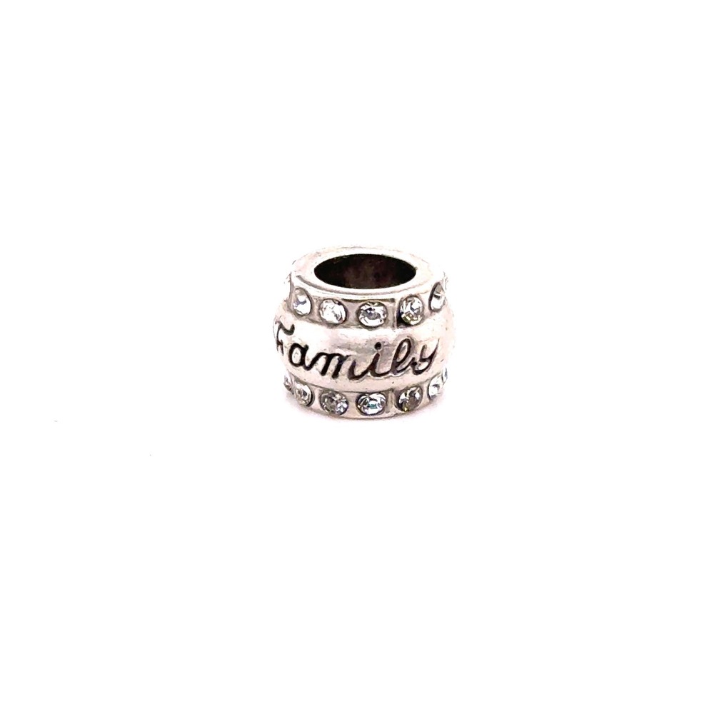 Brighton Family Crystal Spacer Charm Bead Silver Tone Sparkle for Bracelets